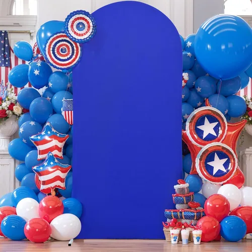 Miniatura 48 de Cubierta de Fondo de Arco Negro, Cubierta de Arco Ajustada de Spandex de 6 Pies para Arco de Boda Chiara Elástica de Arco de Fondo Redonda