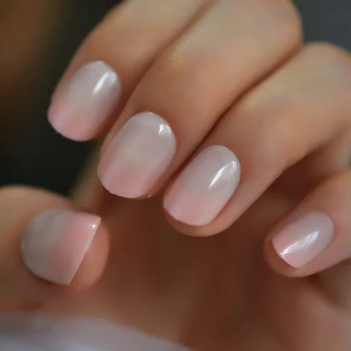 Miniatura 12 de Coolnail Uñas acrílicas clásicas a presión con flores cortas, uñas cuadradas de diseño natural, uñas postizas con purpurina para uso diario