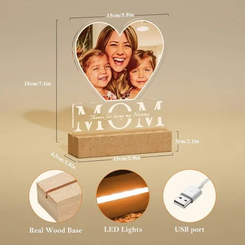 Miniatura 7 de Bemaystar Regalos personalizados para mamá para el día del padre, regalos personalizados para madres de hija, hijo, niños, regalo personalizado