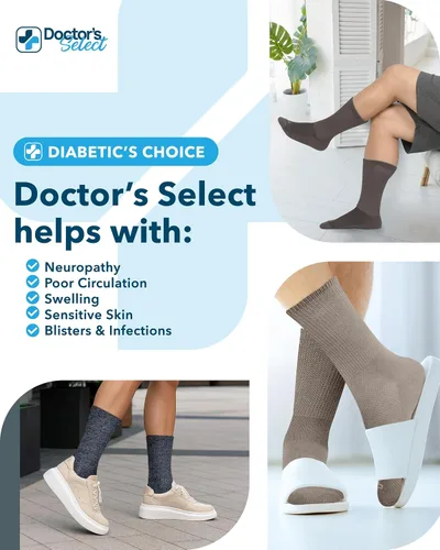 Miniatura 4 de Doctor's Select Men's Diabetic Socks for Men Size 13-15 - 4 Pairs