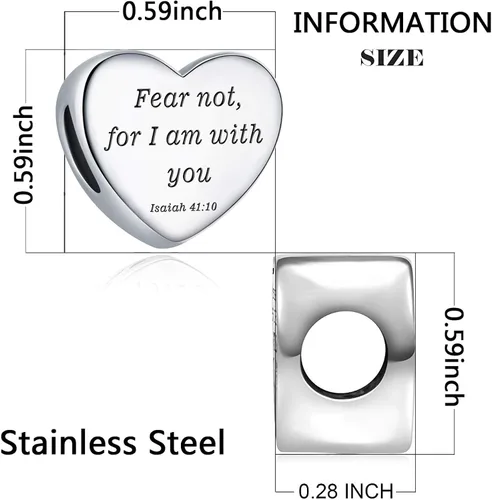 Miniatura 2 de MUERDOU Pulsera con dije de corazón en forma de versículo bíblico cristiano oración fe joyería religiosa regalos para mujeres