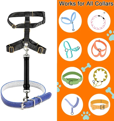 Miniatura 5 de Clip de seguridad para el collar de punta, clip de seguridad para perro, conector de arnés para perro, correa de respaldo de nailon reflectante