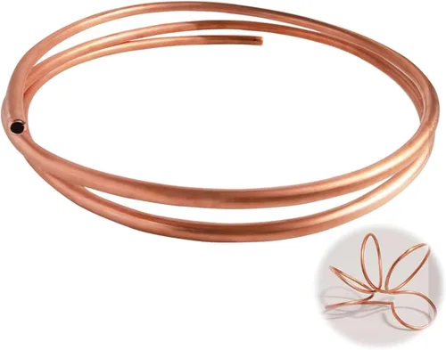 Quickun Tubo de Cobre 1/4" ID × 5/16" OD (6-8mm) Tubería Redonda Sin Costura (3.28FT)