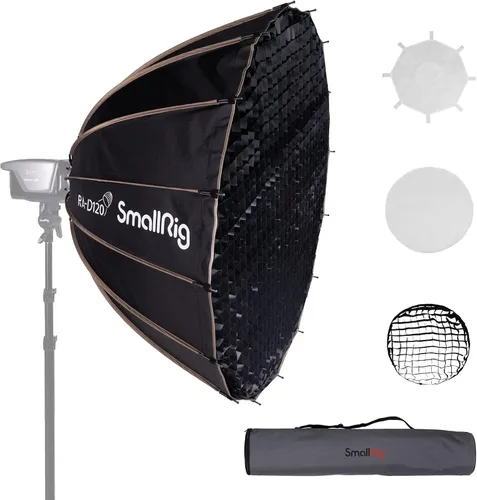 Miniatura 11 de SMALLRIG Caja de luz parabólica de liberación rápida, caja de luz parabólica, compatible con SmallRig RC 120D/RC 120B/RC 220D/RC220B y otras luces