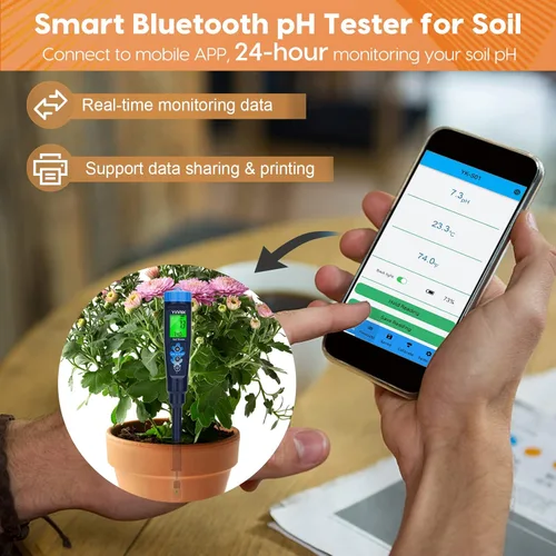 Miniatura 5 de Probador digital de pH para suelo, kit de prueba de pH del suelo para plantas en macetas de interior, medidor de pH profesional para suelo y agua
