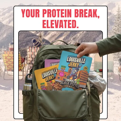 Miniatura 5 de Louisville Vegan Jerky - Buffalo Hot Wing Carne vegana y vegetariana - Cecina para morder los labios - Snacks veganos altos en proteínas sin gluten