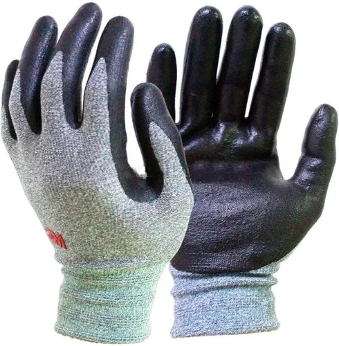 Miniatura 2 de 3M Guantes de trabajo de jardinería con revestimiento de espuma de nitrilo de agarre cómodo (5 unidades) (L, gris)