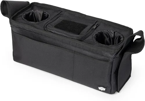 Tactical Baby Gear Organizador de cochecito – Consola universal para padres con portavasos aislados, bolsillo refrigerador, teléfono frontal y