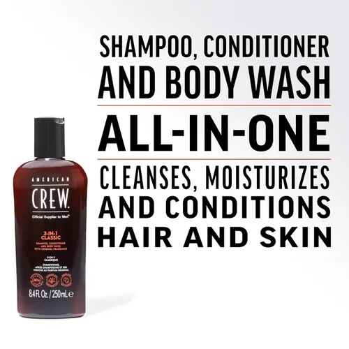 Miniatura 3 de American Crew Champú, acondicionador y gel de baño para hombres, 3 en 1, 3.3 onzas líquidas
