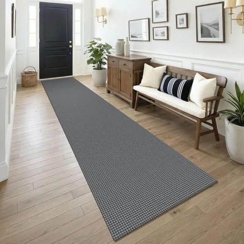 Miniatura 170 de KOZYFLY - Tapetes para entrada, lavable, tejido, con respaldo de goma antideslizante, de algodón, interiores, cocina, entrada, vestíbulo y puerta