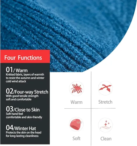 Miniatura 2 de Gorros de invierno para hombre, para exteriores, elásticos, de punto, con orejeras, resistentes al viento