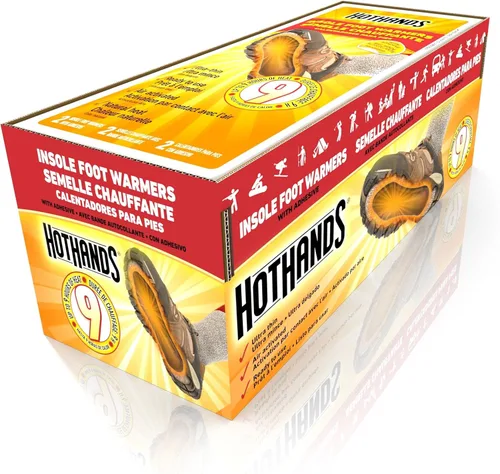 HotHands - Plantillas calefactoras para pies – Calentadores naturales, sin olor, activados con aire, de larga duración – hasta 9 horas de calor – 16