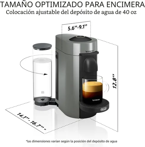 Miniatura 3 de De'Longhi Nespresso Vertuo Plus Cafetera y Máquina de Espresso de De'Longhi, Gris