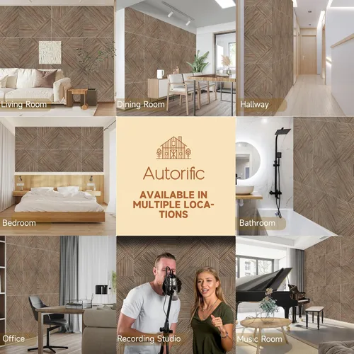 Miniatura 7 de Paneles acústicos de pared, paquete de 6 unidades de tamaño total de 72 x 48 pulgadas, paneles acústicos decorativos autoadhesivos para pared