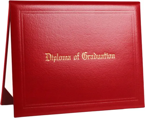 Funda impresa para diploma de 8.5 x 11 pulgadas, cubierta acolchada de cuero sintético, soporte para documentos de graduación, tamaño carta, color