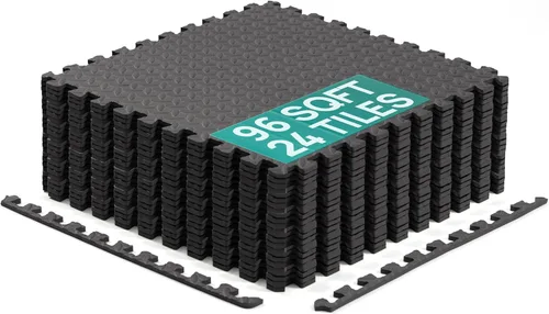 Miniatura 13 de Yes4All 24SQFT-120SQFT - Tapete de ejercicio de rompecabezas para gimnasio en casa, baldosas de espuma EVA entrelazadas con borde