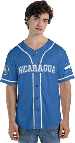 Miniatura 5 de Camiseta de béisbol de Nicaragua personalizada, camiseta de béisbol de Nicaragua personalizada para hombres y mujeres, camisas nicaragüenses