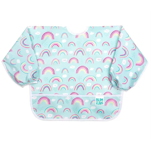 Miniatura 26 de Bumkins Babero con mangas para bebé, babero para niños pequeños, smock, tela impermeable, se adapta a edades de 6 a 24 meses, acuarela Acuarela E6