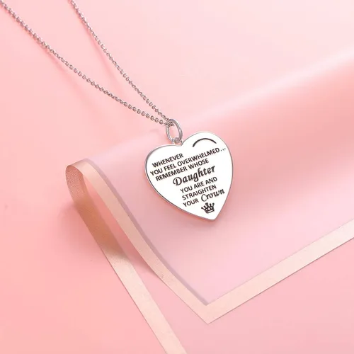 Miniatura 4 de DAOCHONG Regalos para el día de la madre, plata de ley S925, collar con colgante de corazón para madre, hija, nieta, familia, joyería de papá, mamá