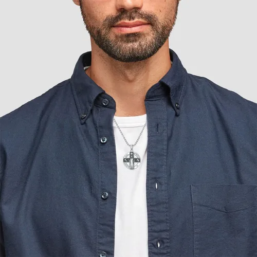Miniatura 47 de CEKAMA - Collar de plata de ley 925 con dije de amuleto para hombres y mujeres, con cadena de 0.098 in, 22 pulgadas + 2 pulgadas