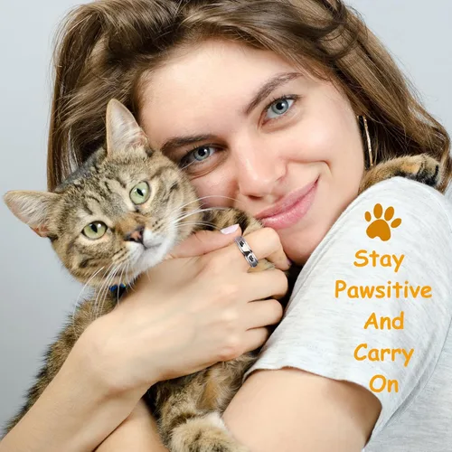 Miniatura 4 de LYTTMAB Keep Pawstive - Anillo de ansiedad para mujer, anillo giratorio con estampado de pata de perro y gato, anillo para ansiedad para mujer
