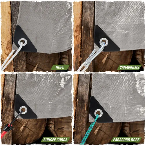 Miniatura 8 de RUGGED RHINO Lona resistente 100% impermeable para todo tipo de clima, lonas resistentes a la temperatura UV de 5 mil, cubierta multiusos de alta