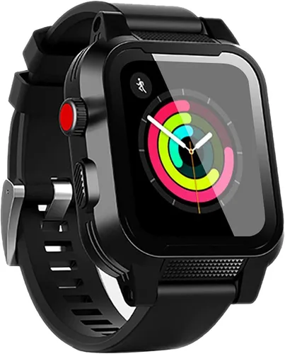 Miniatura 9 de Funda impermeable para Apple Watch de 1.614 in, 1.772 in, 1.732 in, 1.654 in, 1.575 in, 1.496 in, funda IP68 con correa y protector de pantalla