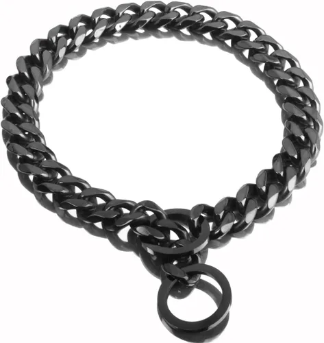 Miniatura 5 de Collar de oro para perro, cadena P de oro de 18 quilates, cadena de eslabones cubanos de 0.433 in, 0.591 in, 0.748 in, para entrenamiento