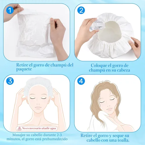 Miniatura 5 de Paquete de 6 tapas de champú, sin enjuague sin agua, para pacientes postrados en cama, ancianos y personas postoperatorias, adecuadas