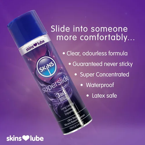 Miniatura 6 de Skins Skins Super Slide 3 en 1 Premium - Lubricante a base de silicona segura de látex de larga duración con tecnología Reaquav8 4.4 onzas líquidas