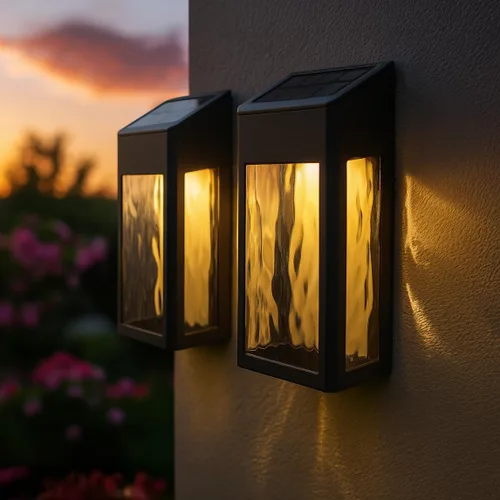 Miniatura 2 de Classy Caps SWL888 - Lámpara Lancaster de aluminio negro para cubierta y pared (paquete de 2) - Iluminación LED solar para exteriores, aluminio