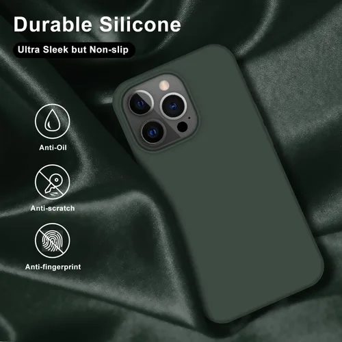 Miniatura 3 de bemal Funda para iPhone 14 Pro con protector de pantalla, silicona líquida de ajuste delgado, forro de microfibra suave, diseñada para mujeres