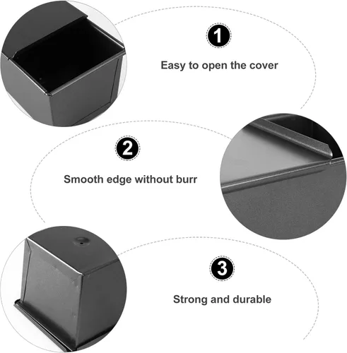 Miniatura 3 de DOITOOL Moldes de chocolate rectangular con tapa, antiadherente y horneado, molde de pan para tostadas de pan de acero inoxidable para pasteles