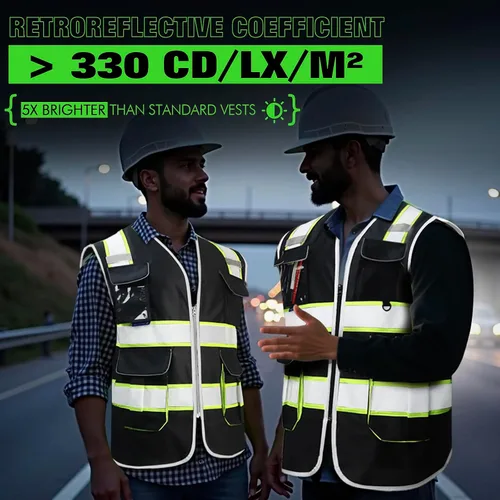 Miniatura 2 de BeautyWill Chaleco de Seguridad con Logo Personalizado Clase 2 Chaleco Reflectante de Alta Visibilidad Chaleco de Construcción Transpirable