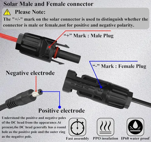 Miniatura 3 de Adaptador solar macho y hembra a DC 0.217 in x 0.083 in Cable de extensión de energía solar macho para panel solar y conector de generador portátil