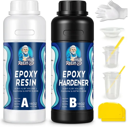 Miniatura 10 de UncleResin Kit de resina epoxi de 1 galón con bomba, fácil de mezclar 1:1, transparente, autonivelante, sin amarillamiento, resina de fundición