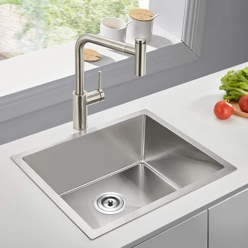Miniatura 14 de ROVATE - Fregadero de barra o fregadero de cocina de 13 x 15 pulgadas, hecho a mano, de acero inoxidable T-304 de un solo tazón