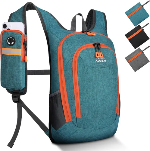 Miniatura 9 de Esup Mochila de senderismo pequeña de 15 L plegable y ligera mochila de viaje para mujeres y hombres (negro)