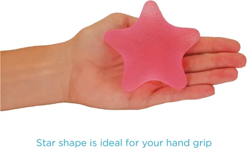 Miniatura 4 de NOVA Estrella ejercitadora de mano, estrella de agarre de mano para fuerza, estrés y recuperación, viene en 3 niveles de resistencia, rosa suave