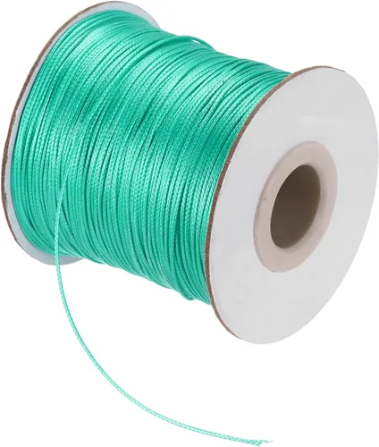 Miniatura 44 de MECCANIXITY Cordón encerado de poliéster encerado de 0.020 in, cuerda de cera de 175 yardas para hacer pulseras, collares, cuentas, joyería y Negro