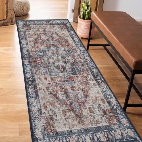 Miniatura 18 de RYB HOME Alfombra lavable para sala de estar, alfombra grande de 8 x 10 pies que no se desprende para dormitorio, alfombra de lana sintética ultra