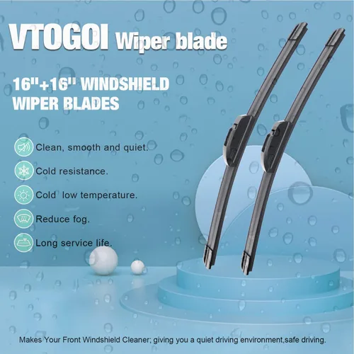 Miniatura 3 de VTOGOI - Limpiaparabrisas prémium de goma natural con gancho en J, calidad de fabricante original, de 16 + 16 pulgadas, para todas las estaciones