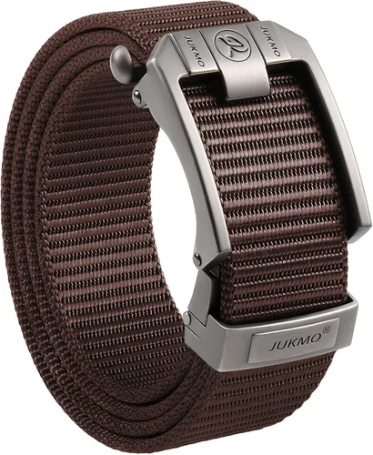Miniatura 13 de JUKMO Cinturón de trinquete para hombre, cinturón táctico de nailon con hebilla deslizante automática, ribete ajustable para adaptarse