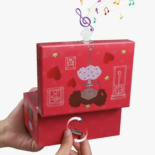 Miniatura 6 de FALUOS Joyero musical con bonita caja de música de princesa giratoria estuche de almacenamiento de joyas el mejor regalo de juguetes para niñas