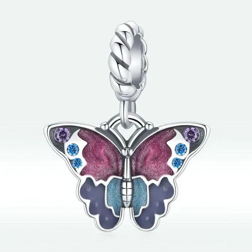 Miniatura 2 de Abalorio de perro de plata de ley 925 con diseño de dinosaurio y araña, dije de gato con forma de delfín, ratón para pulsera Pandora