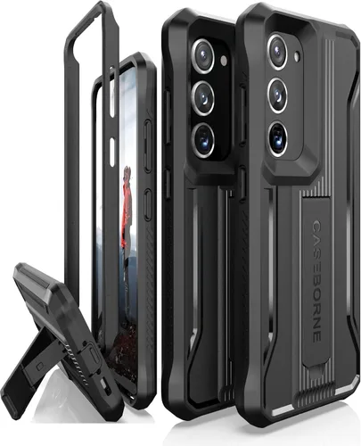 Miniatura 7 de CaseBorne Compatible con Samsung Galaxy S23, resistente funda protectora multicapa de cuerpo completo con soporte, sin pantalla