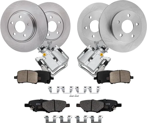 Miniatura 14 de Detroit Axle - Kit de frenos para Ford Crown Victoria Mercury Grand Marquis Marauder 2003-2011, rotores de freno y pastillas de freno de cerámica