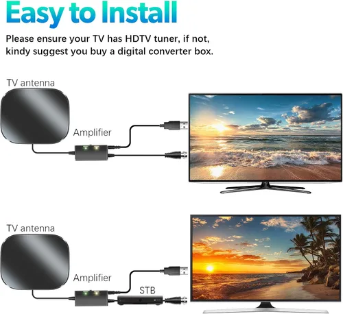 Miniatura 9 de 2026 Upgraded Indoor TV Antenna for Smart TVs, 5000+ Miles Range Digital Antenna for Local Channels, 4K 8K 1080p HD Antenna with Signal Booster &