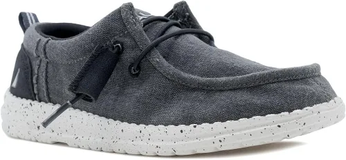 Nautica Mocasines cómodos para niños y jóvenes, zapatos náuticos con cordones, ligeros, casuales, elásticos, para niños pequeños y grandes, Rushford