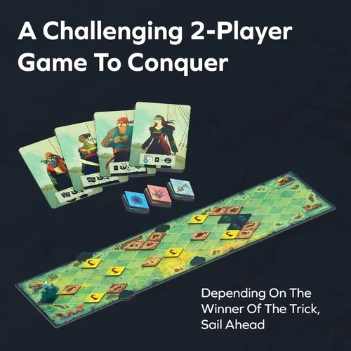 Miniatura 3 de ALLPLAY Sail Cooperative Strategy - Juego de mesa para 2 jugadores para adultos y familia, juego de cartas único para tomar trucos, límites